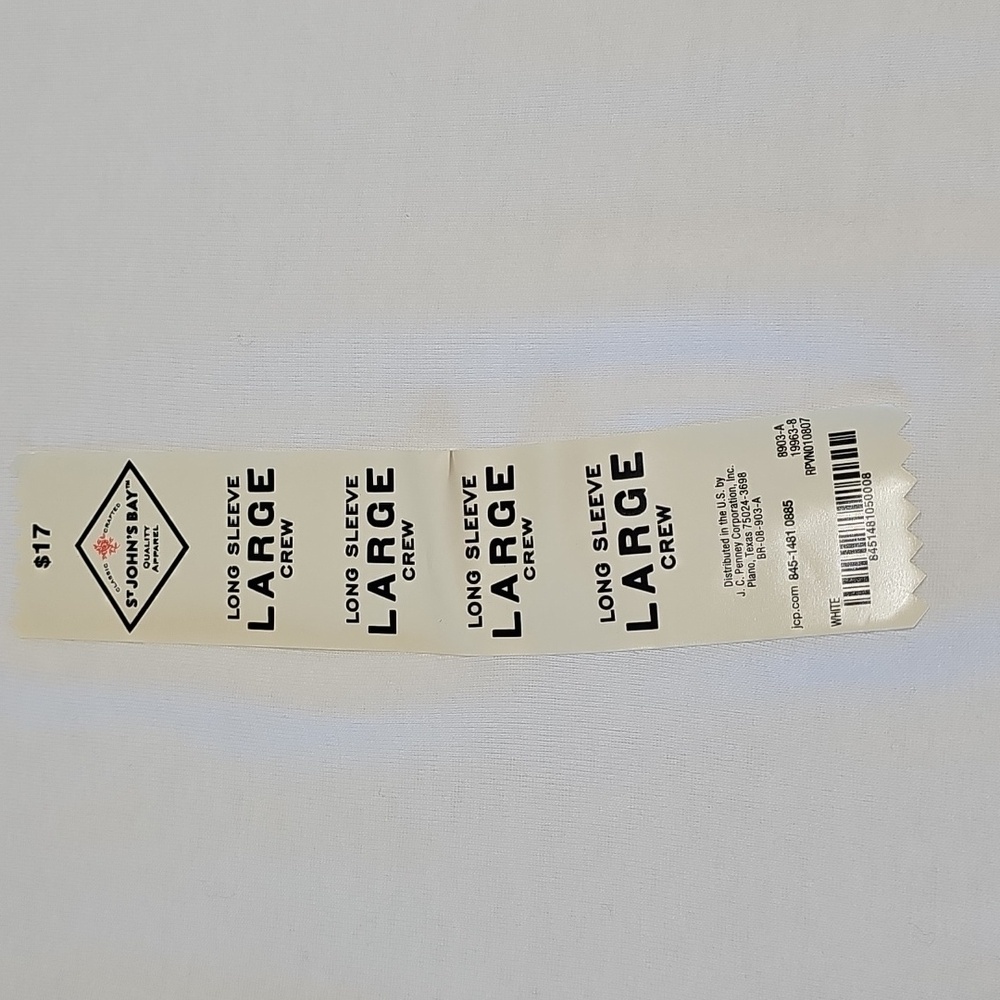 3 for $20 🤍 NEW St. John's Bay White Long Sleeve Crew Neck Tee - L - Picture 4 of 4